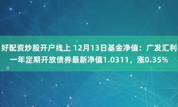 好配资炒股开户线上 12月13日基金净值：广发汇利一年定期开放债券最新净值1.0311，涨0.35%