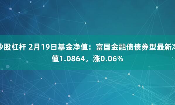 炒股杠杆 2月19日基金净值：富国金融债债券型最新净值1.0864，涨0.06%