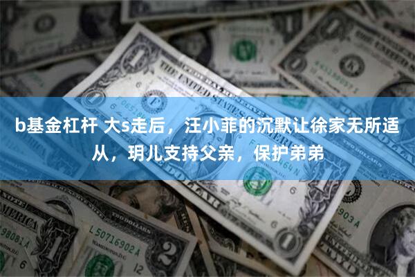 b基金杠杆 大s走后，汪小菲的沉默让徐家无所适从，玥儿支持父亲，保护弟弟